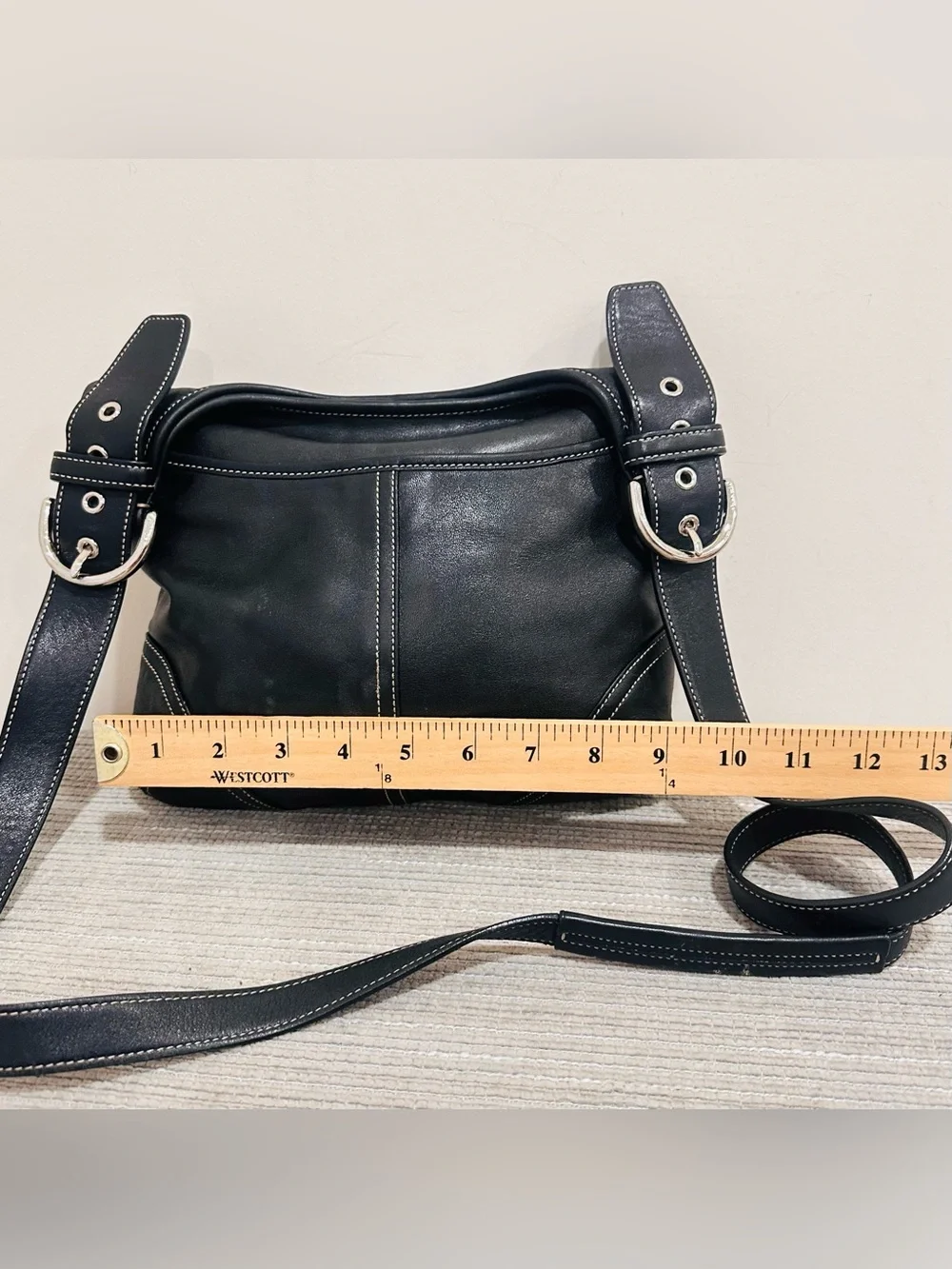 Vintage Coach Soho Hippie Black Leather Hobo Shoulder Bag 9549 Y2K Authentic